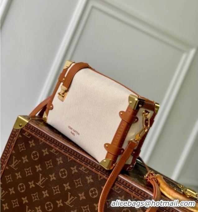 Best Price Louis Vuitton Side Trunk MM Bag in Cotton Canvas and Leather M14411 Beige/Brown 2025