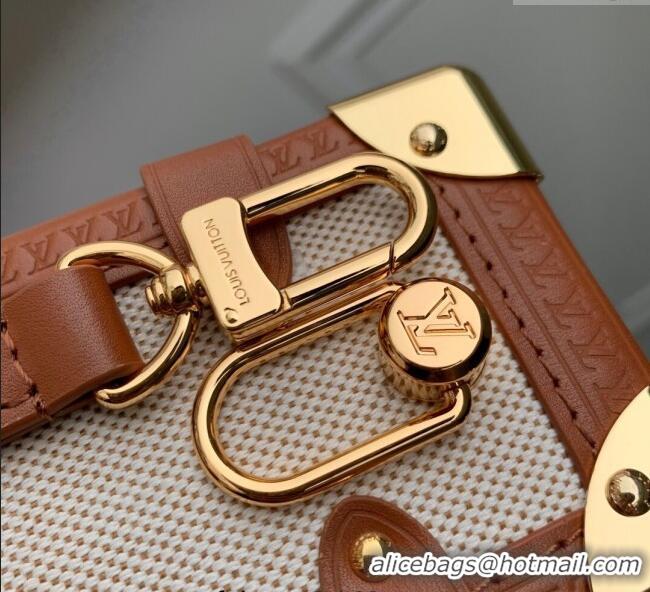 Best Price Louis Vuitton Side Trunk MM Bag in Cotton Canvas and Leather M14411 Beige/Brown 2025