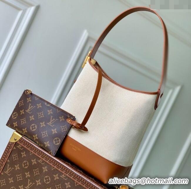 Super Quality Louis Vuitton Low Key Hobo PM Hobo Bag in Cotton Canvas and Leather M25468 Beige/Brown 2025