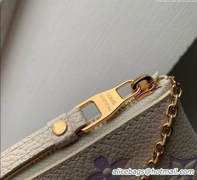 Reasonable Price Louis Vuitton Key Pouch in Dream Beige Embossed Leather M25597 2025