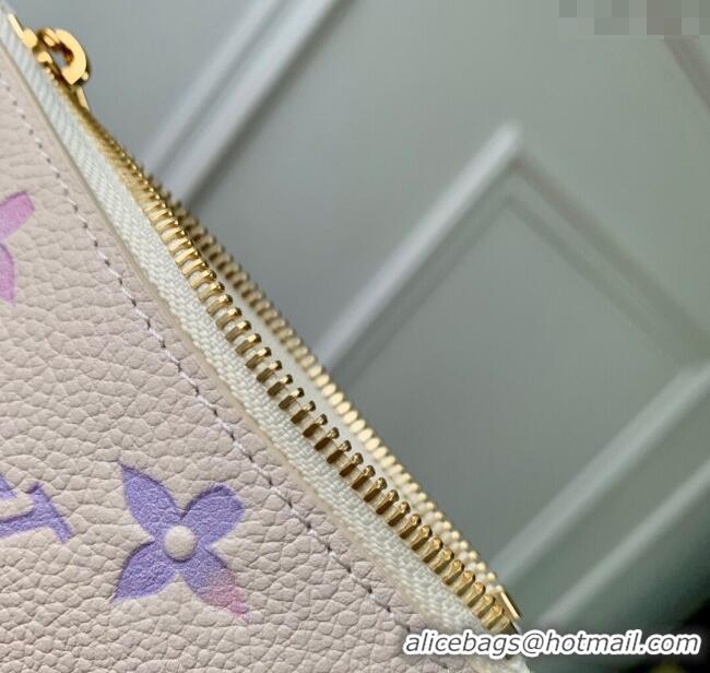 Reasonable Price Louis Vuitton Key Pouch in Dream Beige Embossed Leather M25597 2025