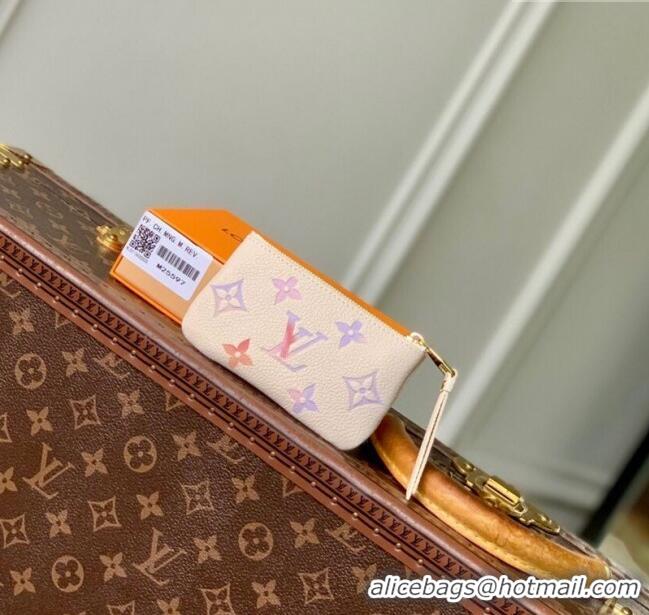 Reasonable Price Louis Vuitton Key Pouch in Dream Beige Embossed Leather M25597 2025