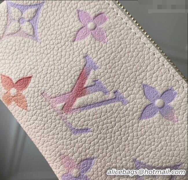 Reasonable Price Louis Vuitton Key Pouch in Dream Beige Embossed Leather M25597 2025