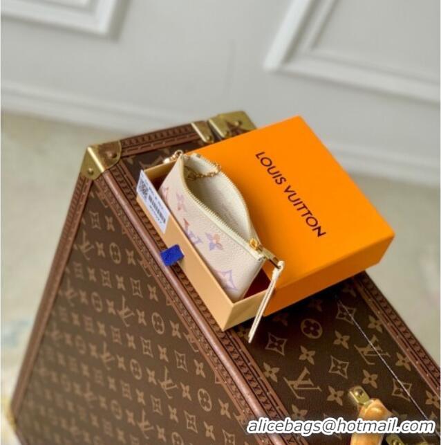 Reasonable Price Louis Vuitton Key Pouch in Dream Beige Embossed Leather M25597 2025