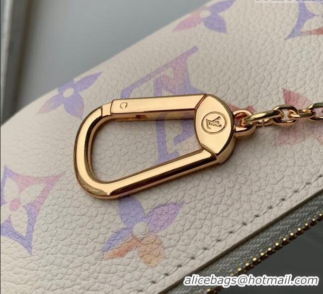 Reasonable Price Louis Vuitton Key Pouch in Dream Beige Embossed Leather M25597 2025