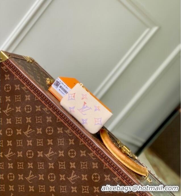 Reasonable Price Louis Vuitton Key Pouch in Dream Beige Embossed Leather M25597 2025