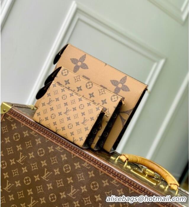 Low Price Louis Vuitton Monogram Reverse Coated Canvas Trio Toilet Pouch M11248 2025