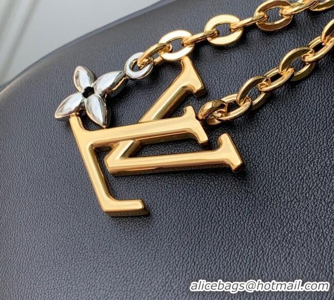 Best Price Louis Vuitton Pochette LV Bloom bag in Calfskin Leather M25525 Black 2025