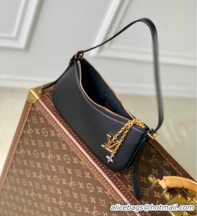 Best Price Louis Vuitton Pochette LV Bloom bag in Calfskin Leather M25525 Black 2025