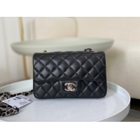 Best Price Chanel Lambskin Classic Mini Flap Bag A69900 Black/Silver