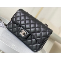 Best Price Chanel Lambskin Classic Mini Flap Bag A69900 Black/Silver