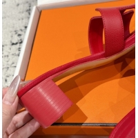 Best Product Hermes Classic Oasis Heel Slides Sandal 4.5cm in Palm Grained Leather Red 0606087