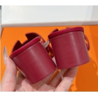 Popular Style Hermes Classic Oasis Heel Slides Sandal 4.5cm in Palm Grained Leather Dark Burgundy 0606094