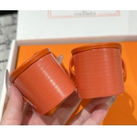 Top Design Hermes Classic Oasis Heel Slides Sandal 4.5cm in Shiny Calfskin Orange 0606097