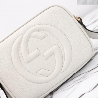 Original Cheap Gucci Soho Small Leather Interlocking G Tassel Disco Camera Bag 308364 White 2024