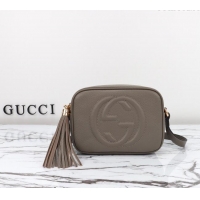 Modern Classic Gucci Soho Small Leather Interlocking G Tassel Disco Camera Bag 308364 Grey 2024