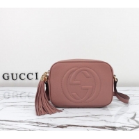 Top Quality Gucci Soho Small Leather Interlocking G Tassel Disco Camera Bag 308364 Nude Pink 2024