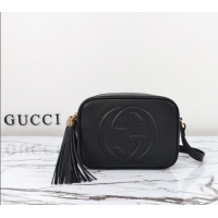 Famous Brand Gucci Soho Small Leather Interlocking G Tassel Disco Camera Bag 308364 Black 2024