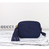 Buy Fashionable Gucci Soho Small Leather Interlocking G Tassel Disco Camera Bag 308364 Royal Blue 2024