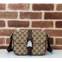 Luxury Cheap Gucci GG Canvas Mini Crossbody Bag 802100 Beige 2024