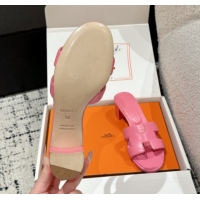 Perfect Hermes Classic Oasis Heel Slides Sandal 4.5cm in Shiny Calfskin Pink 0606108