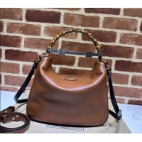Promotional Gucci Diana Leather medium shoulder bag 746124 Brown 2023