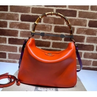 Famous Brand Gucci Diana Leather Large Shoulder Bag 746245 Orange 2024