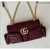 Buy Cheap Gucci GG Marmont Small Multi-Pocket Shoulder Bag 795228 Burgundy 2024