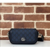 New Fashion Gucci Ophidia GG Canvas Super Mini Shoulder bag 795466 Dark Blue 2024