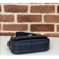 New Fashion Gucci Ophidia GG Canvas Super Mini Shoulder bag 795466 Dark Blue 2024
