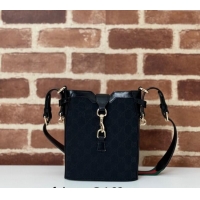 Grade Design Gucci Original GG Canvas Mini Bucket Shoulder bag 782919 Black 2024