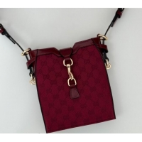 Reasonable Price Gucci Original GG Canvas Mini Bucket Shoulder bag 782919 Red 2024