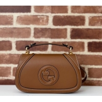 Top Grade Gucci Blondie Calf Leather Top Handle bag 815714 Brown 2024