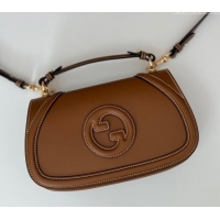 Top Grade Gucci Blondie Calf Leather Top Handle bag 815714 Brown 2024