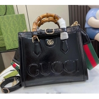 Well Crafted Gucci Diana Small Tote Bag with GUCCI Logo in Patent Leather 702721 Black 2024