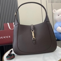 Promotional Gucci Jackie Large Shoulder Bag in Black Soft Grainy Leather 813650 Chocolate 2024