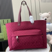 Buy New Cheap Gucci Large GG Canvas Tote Bag 802166 Rosso Ancora Red 2024