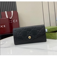 Super Quality Gucci GG Long Wallet in GG Leather 772791 Black 2024