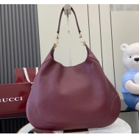 Best Product Gucci B Medium Shoulder bag in Soft Grainy Leather 820169 Dark Burgundy 2024