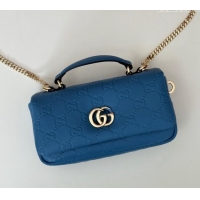 Best Price Gucci GG Puffy Leather Milano Mini Top Handle bag 806017 Light Blue 2024