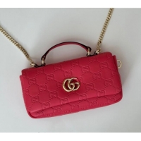 Super Quality Gucci GG Puffy Leather Milano Mini Top Handle bag 806017 Pink 2024