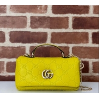 Reasonable Price Gucci GG Puffy Leather Milano Mini Top Handle bag 806017 Yellow 2024