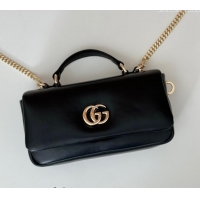 Luxury Cheap Gucci Puffy Calf Leather Milano Mini Top Handle bag 806017 Black 2024