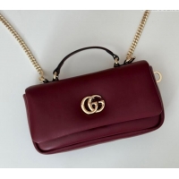 Well Crafted Gucci Puffy Calf Leather Milano Mini Top Handle bag 806017 Dark Burgundy 2024