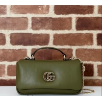 Buy Cheap Gucci Puffy Calf Leather Milano Mini Top Handle bag 806017 Green 2024