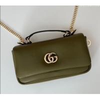 Buy Cheap Gucci Puffy Calf Leather Milano Mini Top Handle bag 806017 Green 2024
