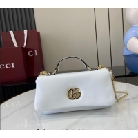 Promotional Gucci Puffy Calf Leather Milano Mini Top Handle bag 806017 White 2024