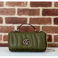 Well Crafted Gucci Quilted Puffy Leather Milano Mini Top Handle bag 806017 Green 2024
