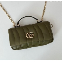 Well Crafted Gucci Quilted Puffy Leather Milano Mini Top Handle bag 806017 Green 2024