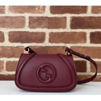 Buy Classic Gucci Blondie Small Shoulder bag in Smooth Leather 815700 Dark Burgundy 2024